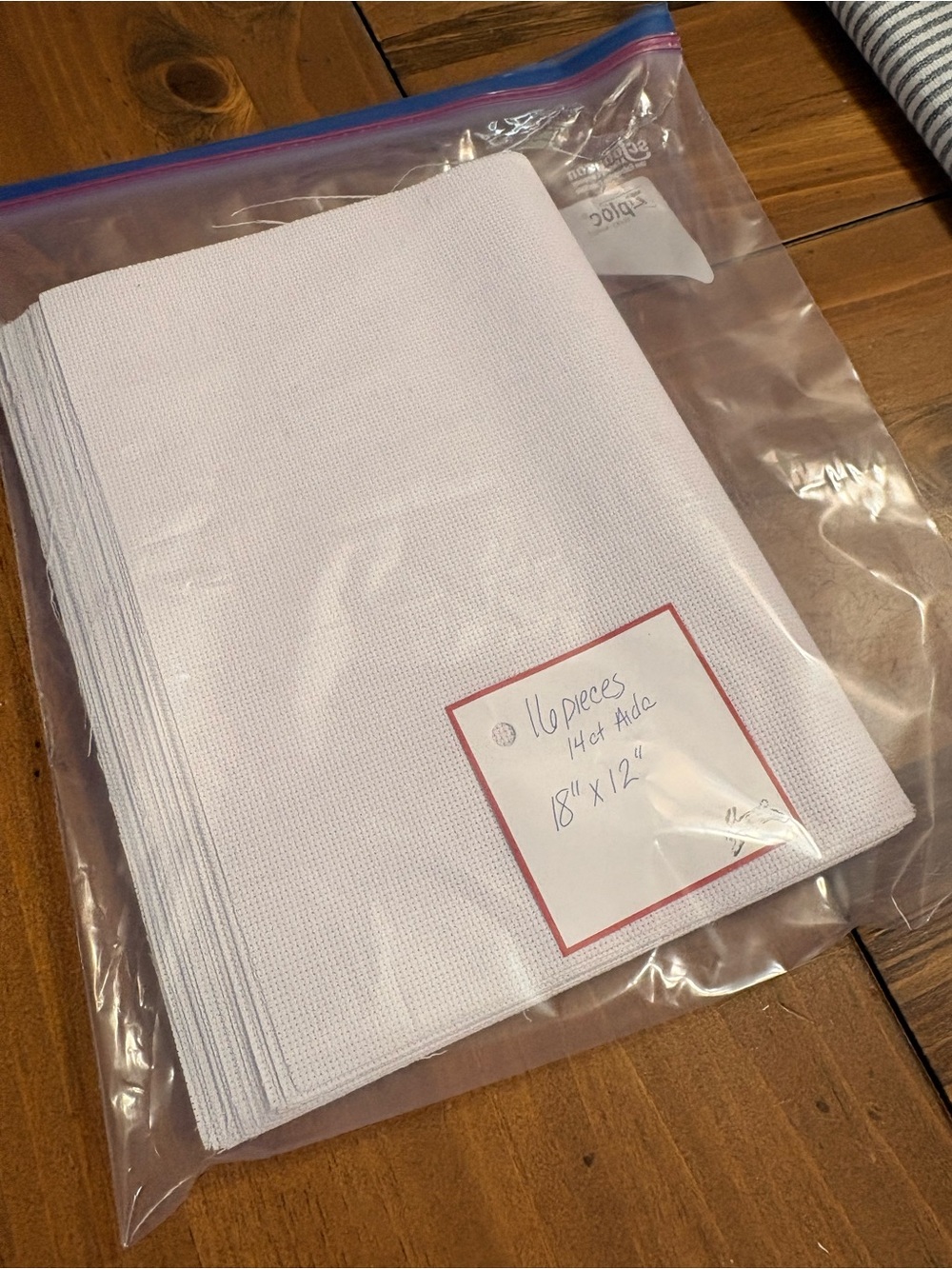 14 count Aida White Cross Stitch Fabric Squares - 16 pack 11”x18”